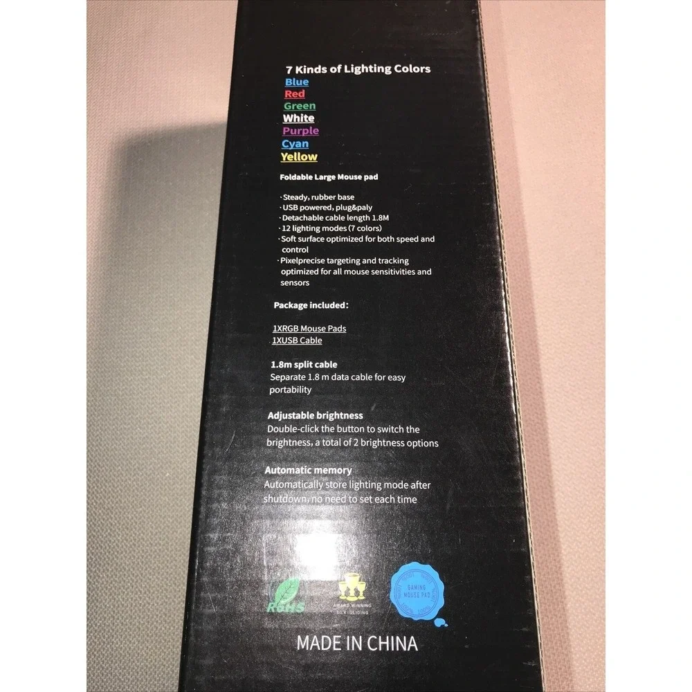 RGB Gaming Large Glowing Cool 7 Modes Mouse Pad Gamer
